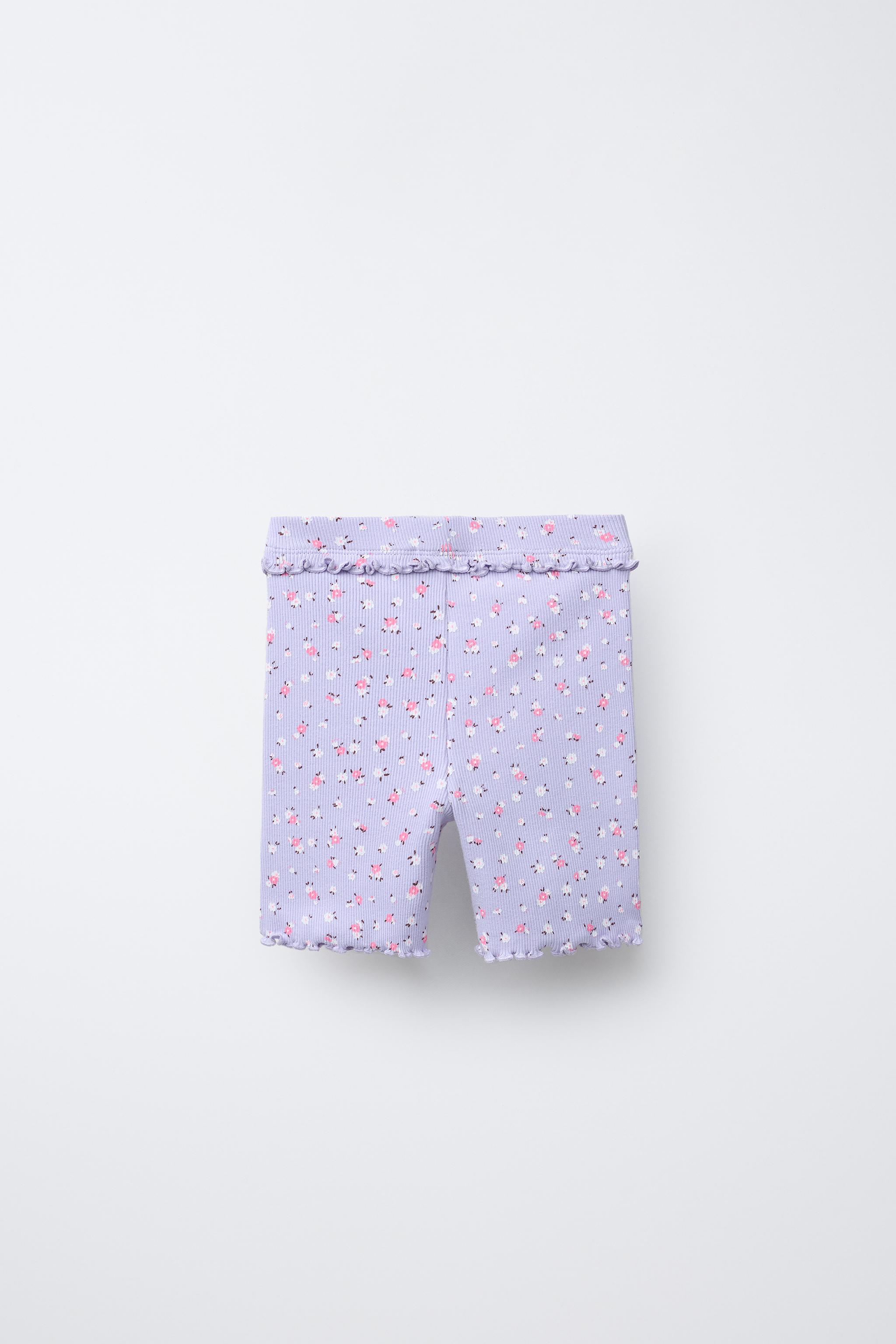 LOT DE DEUX LEGGINGS RIB CYCLISTE FLEURS